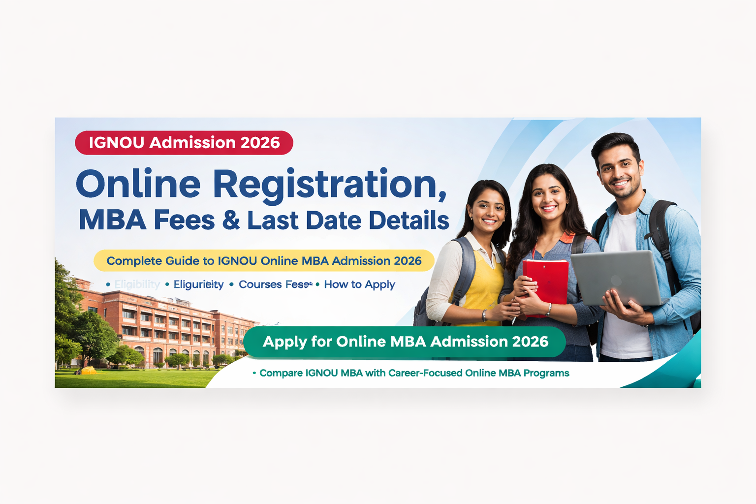 IGNOU Admission 2026: Last Date, MBA Fees & Online Registration